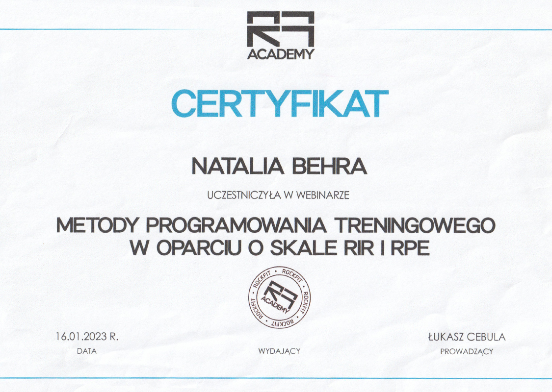 Trener personalny Świdnica Natalia Behra