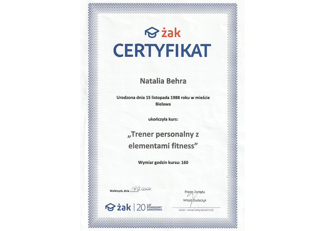 Trener personalny Świdnica Natalia Behra